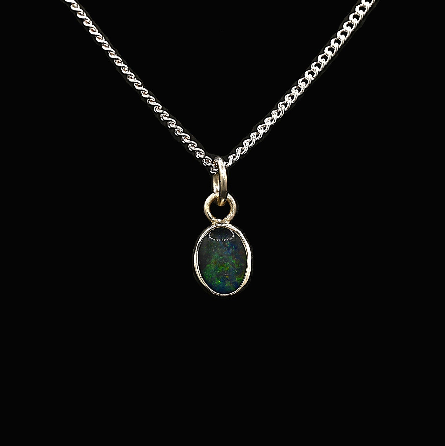 Opal Triplet Pendant - Blue Green