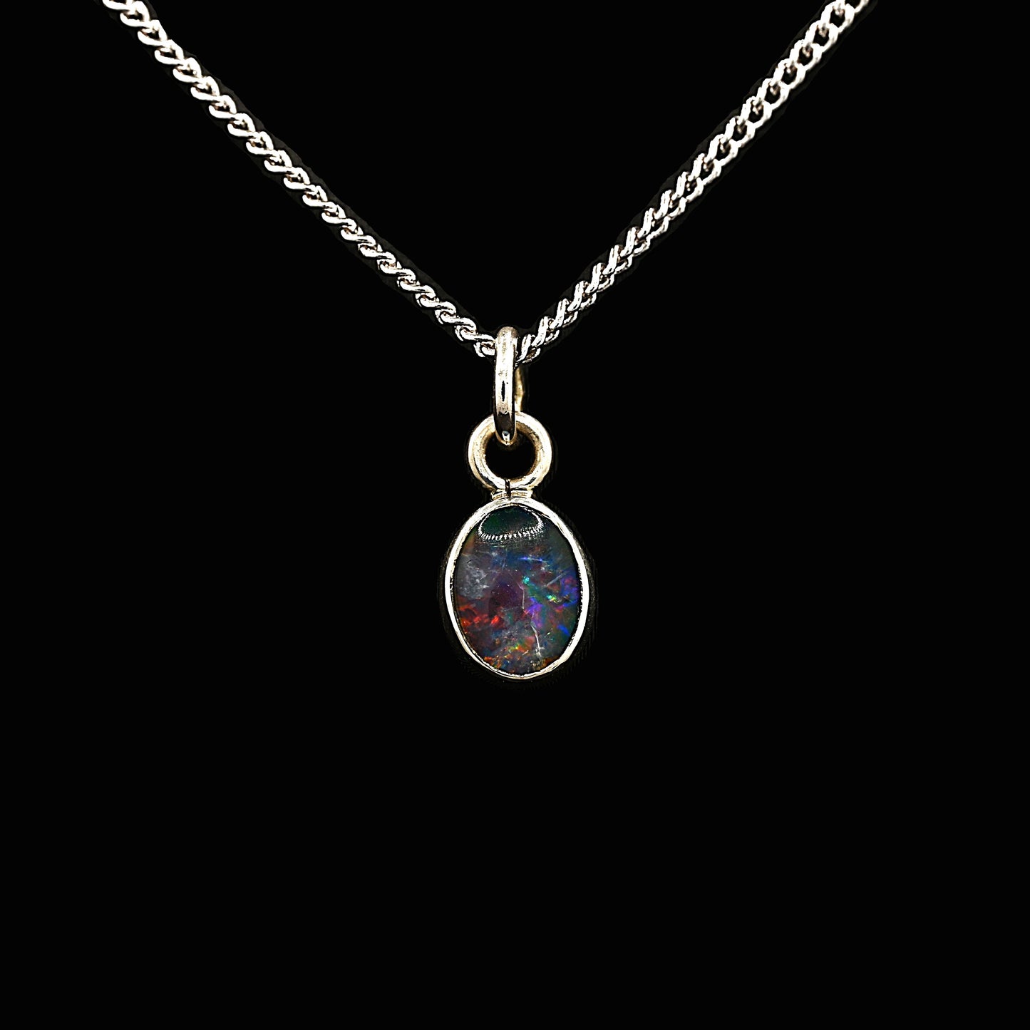 Opal Triplet Pendant - Blue/Purple/Red