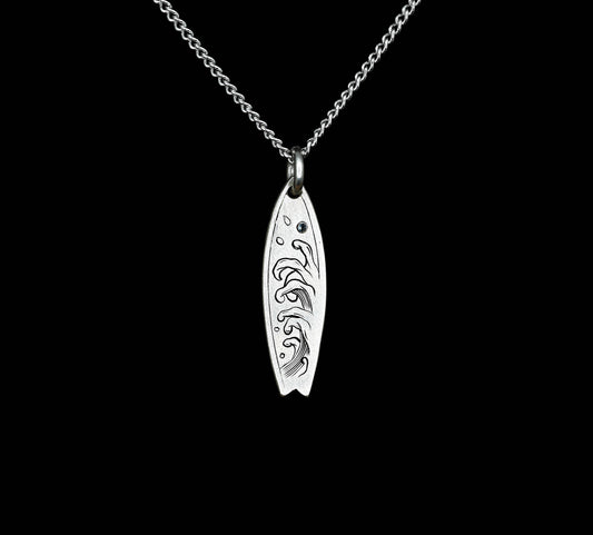 Japanese Finger Wave Surfboard Pendant