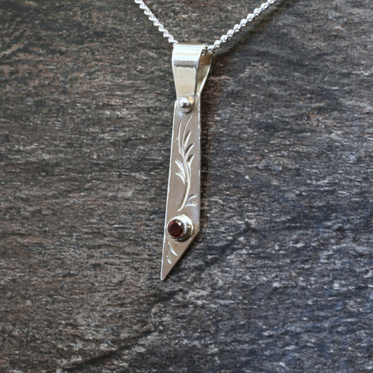 Asymmetric Garnet Pendant