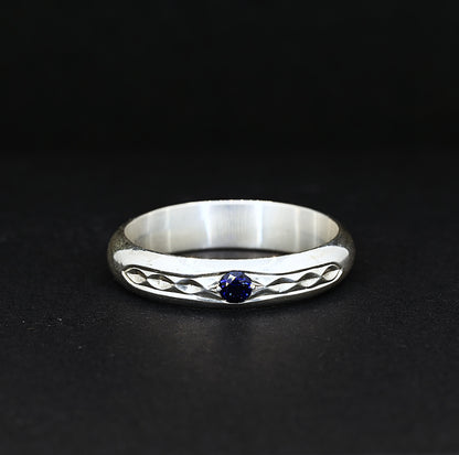 Engraved geometric sapphire ring jewellery