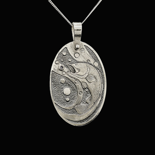 Hand Engraved Fish Pendant