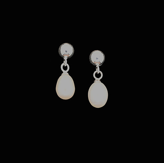Pearl Drop Stud Earrings