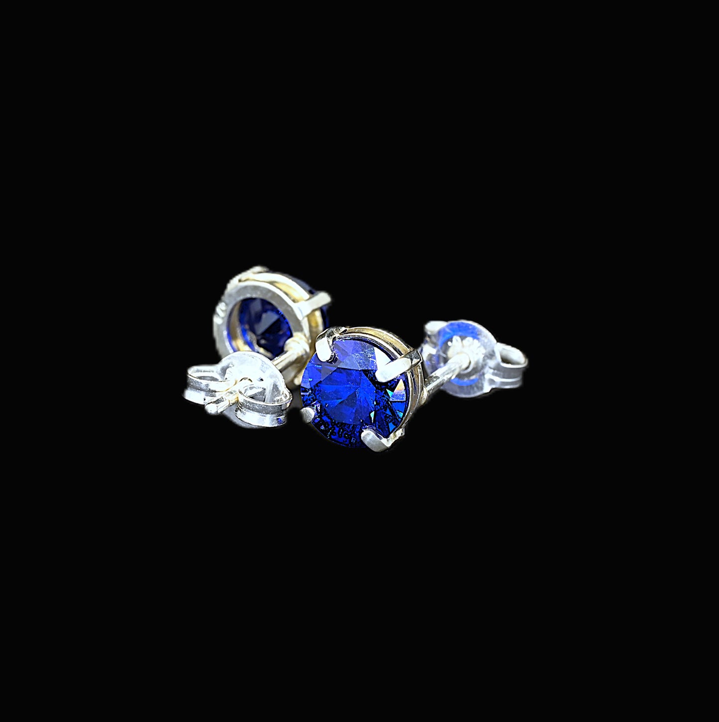 Blue Spinel Stud Earrings