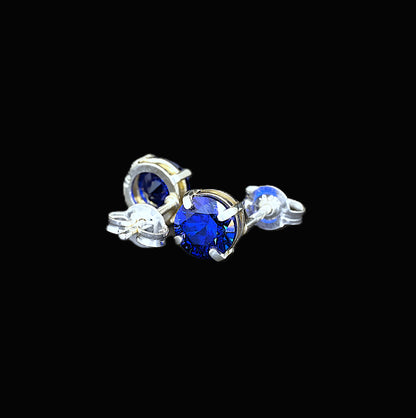Blue Spinel Stud Earrings